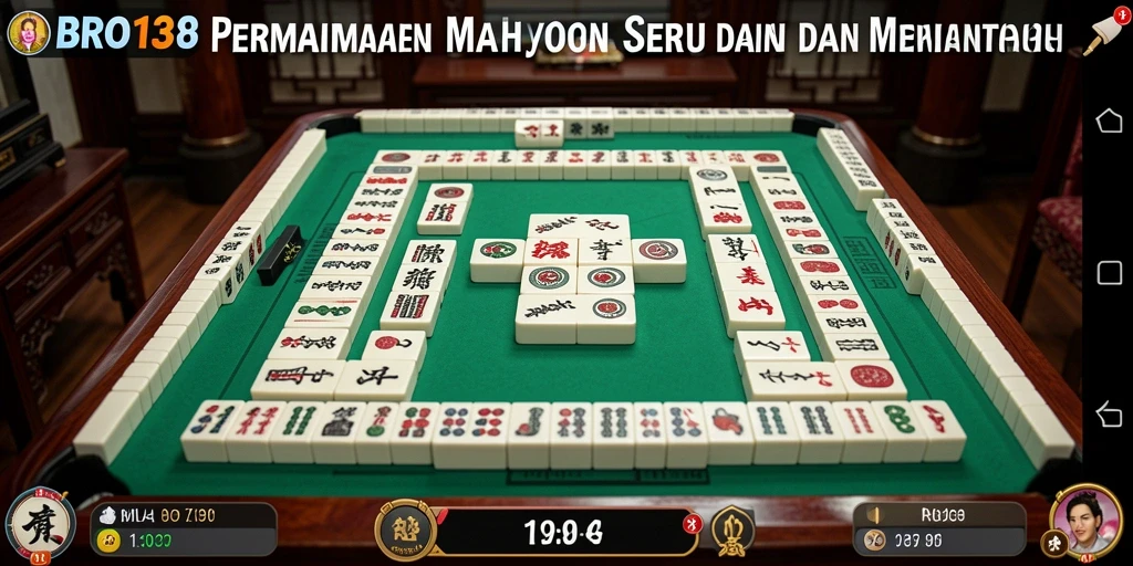 Screenshot dari gameplay Mahjong yang seru dan mendebarkan di BRO138.