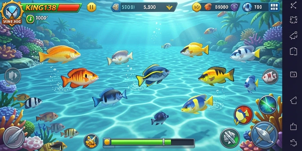 Tampilan gameplay seru Tembak Ikan di KING138.