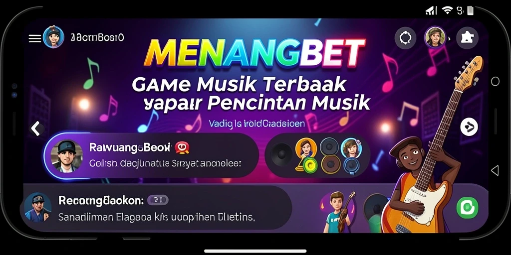 Tampilan gameplay <strong>MENANGBET</strong> dengan berbagai tantangan lagu yang menarik.