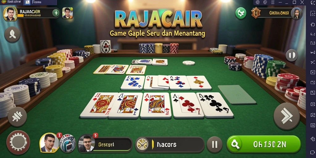 Screenshot gameplay Gaple RAJACAIR yang mendebarkan.