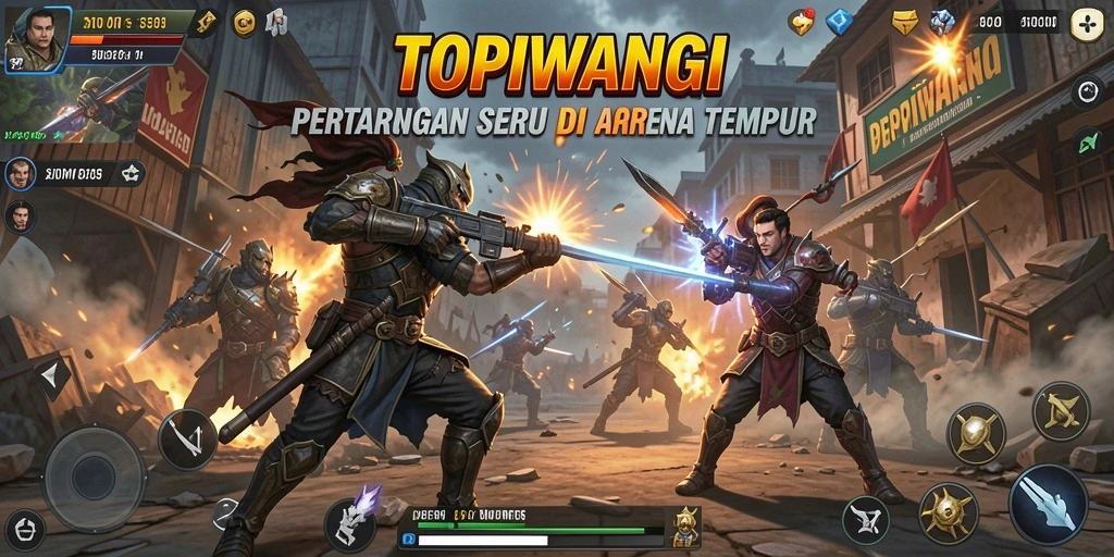 Gameplay seru pertarungan karakter di arena TOPIWANGI.